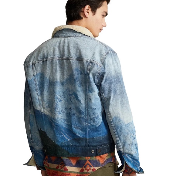 Rare Find Polo Ralph Lauren Mountainscape Denim Jacket. NWT. Size Medium. - Picture 2 of 10